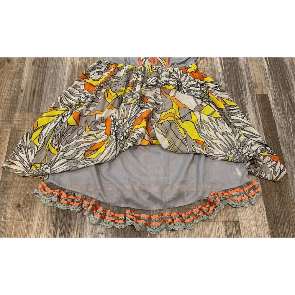 Pura Vida Dress Size 6 Side Zip Embroidered Lace Trim Floral Multicolor Vibrant - Picture 7 of 16